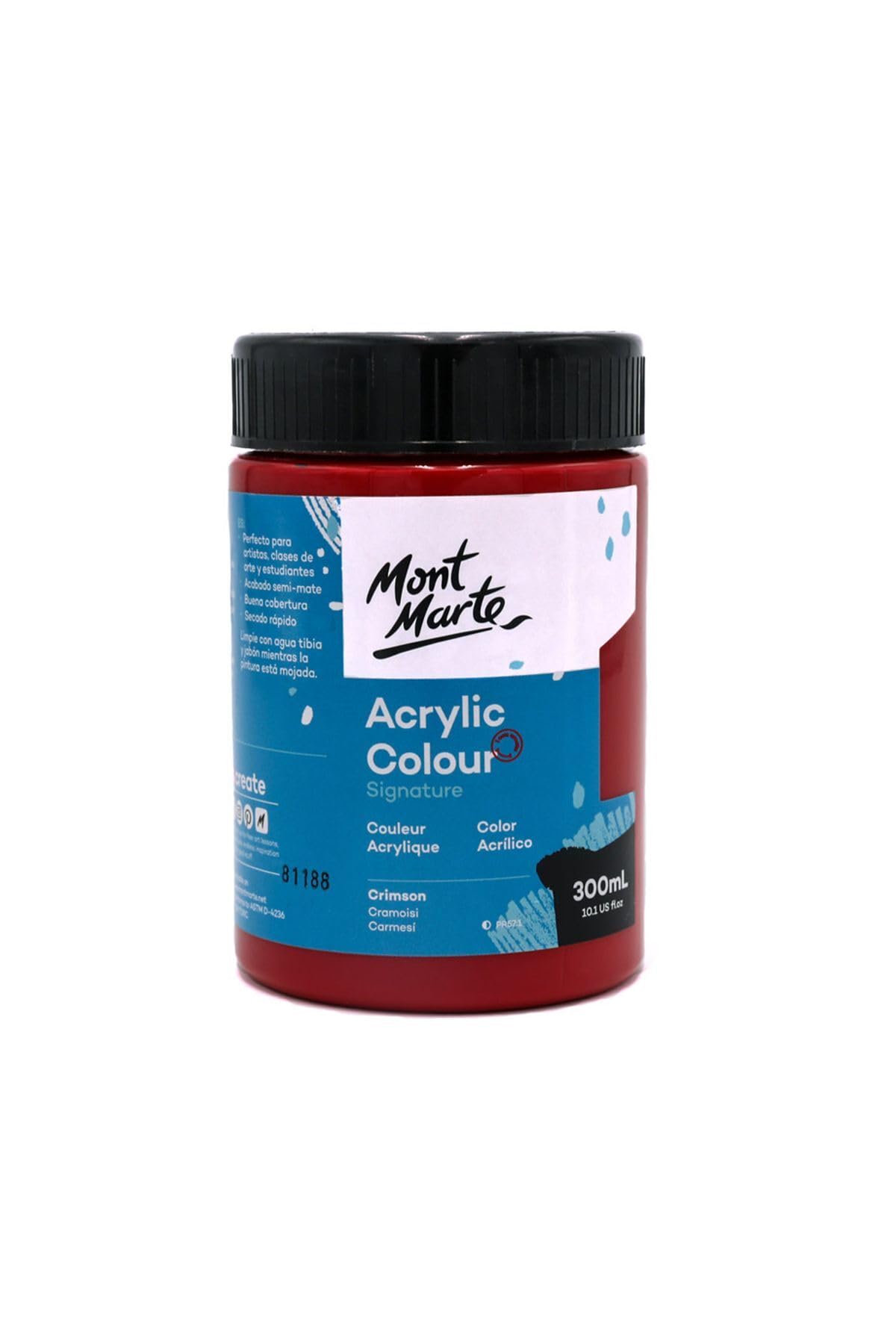 MONT MARTE MSCH3010 Brilliant Red Acrylic Paint - 300ml
