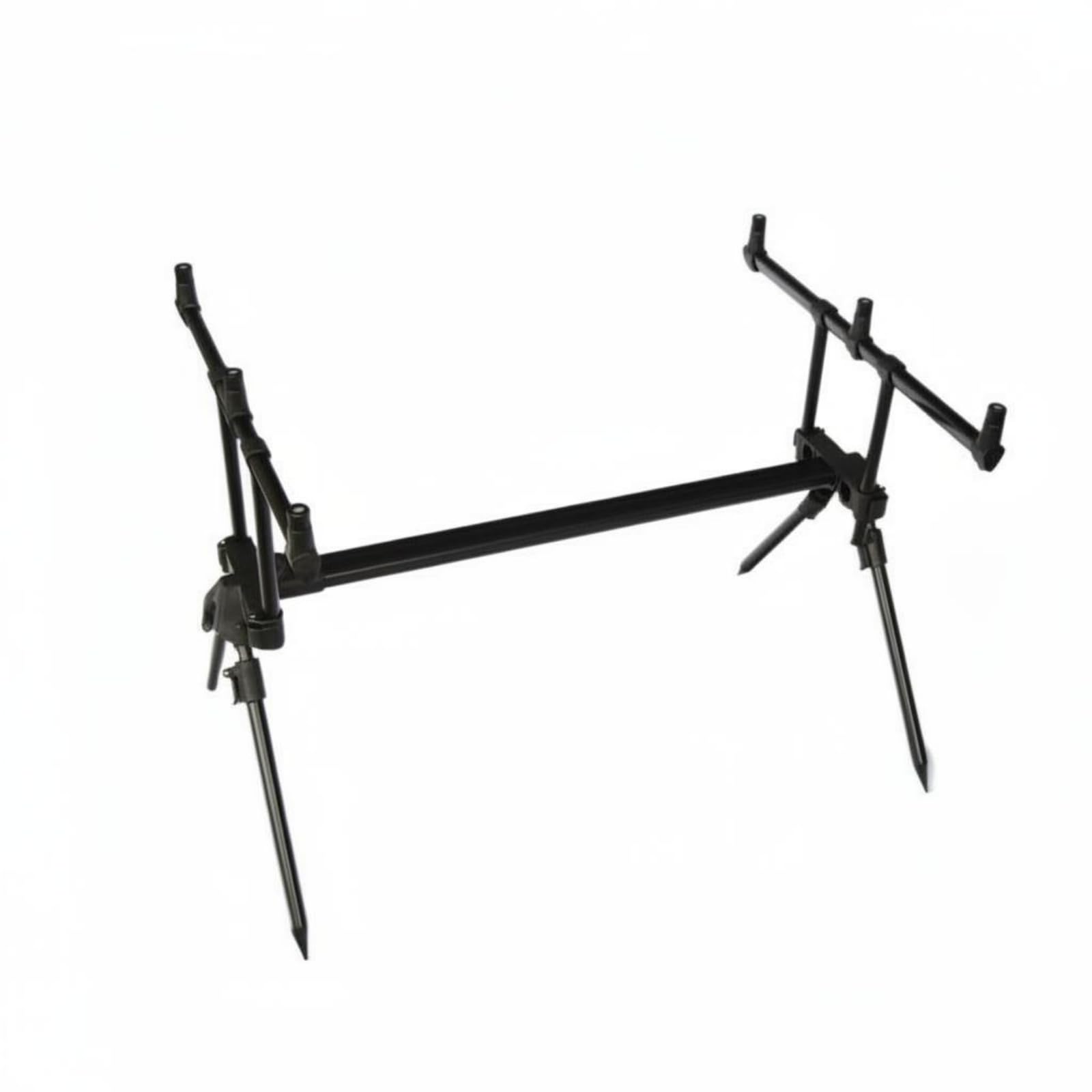 F Fityle Soporte para Cañas de Pescar Telescópico Portacañas Trípode Bastidor Aleación de Aluminio Duradera con Extensión Rápida para 6 Cañas Adecuado para Orilla Río Lago