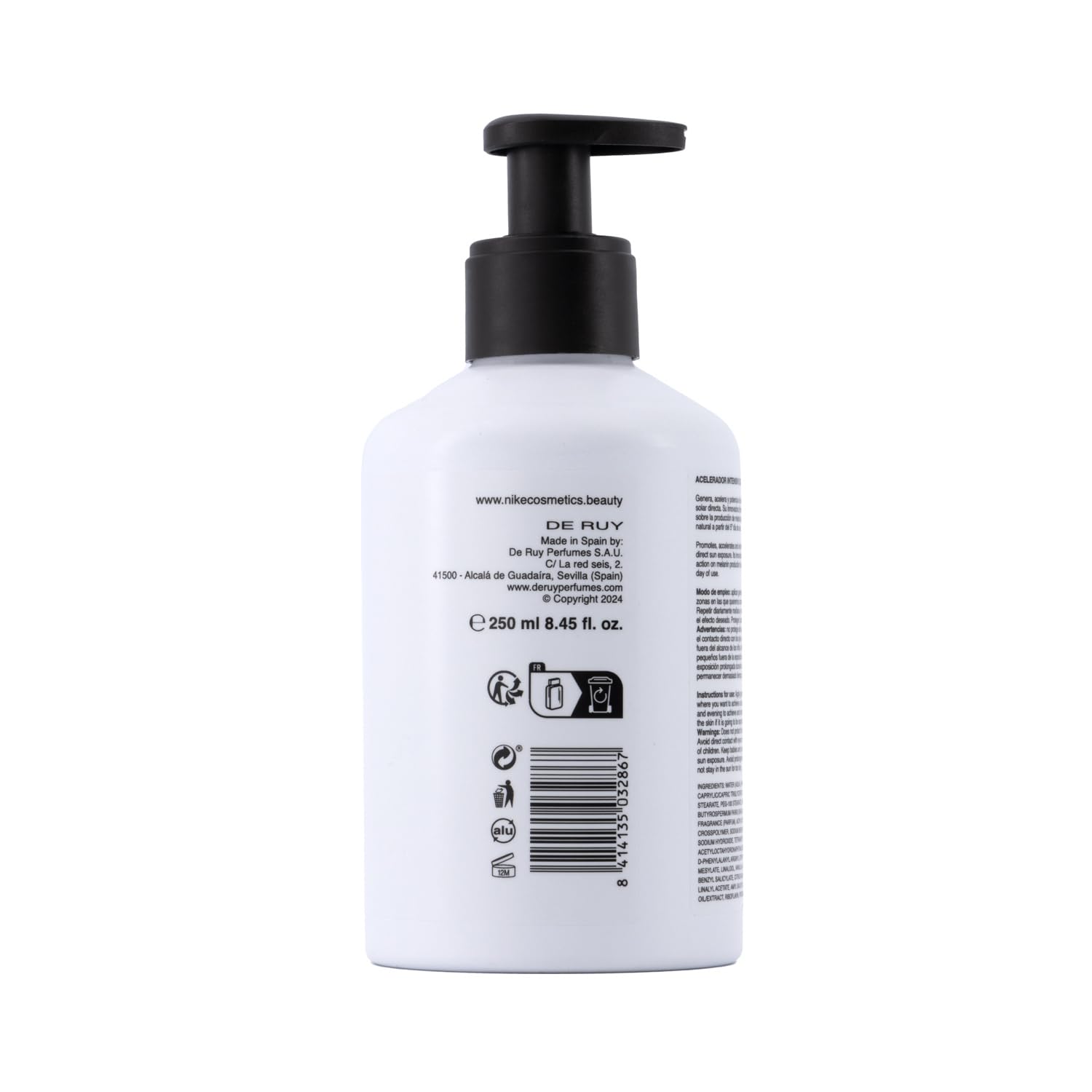 NIKECOSMETICS - Potenciador del Bronceado Corporal Tan Accelerator Monoi Vibes Day&Night 250 ml, con Manteca de Karité, Hidratante, Aporta Elasticidad y Suavidad, Ligera, Fórmula Vegana