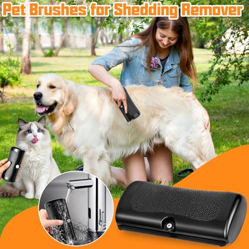 Fellwunder Bürste Hund, Hundebürste für Hunde und Katzen, Groomify Pet Care Bürste, Haustiere Tails Deshedding Brush, Unterfellbürste Hunde, Haustier-Enthaarungskamm
