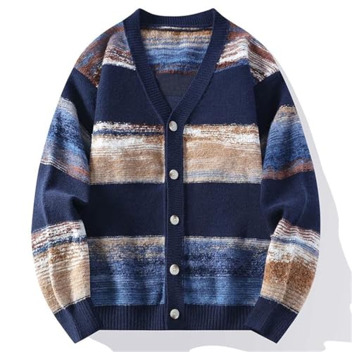 Men's Casual Knitted Cardigan V-Neck Warm Japanese Style Sweater Cardigan2