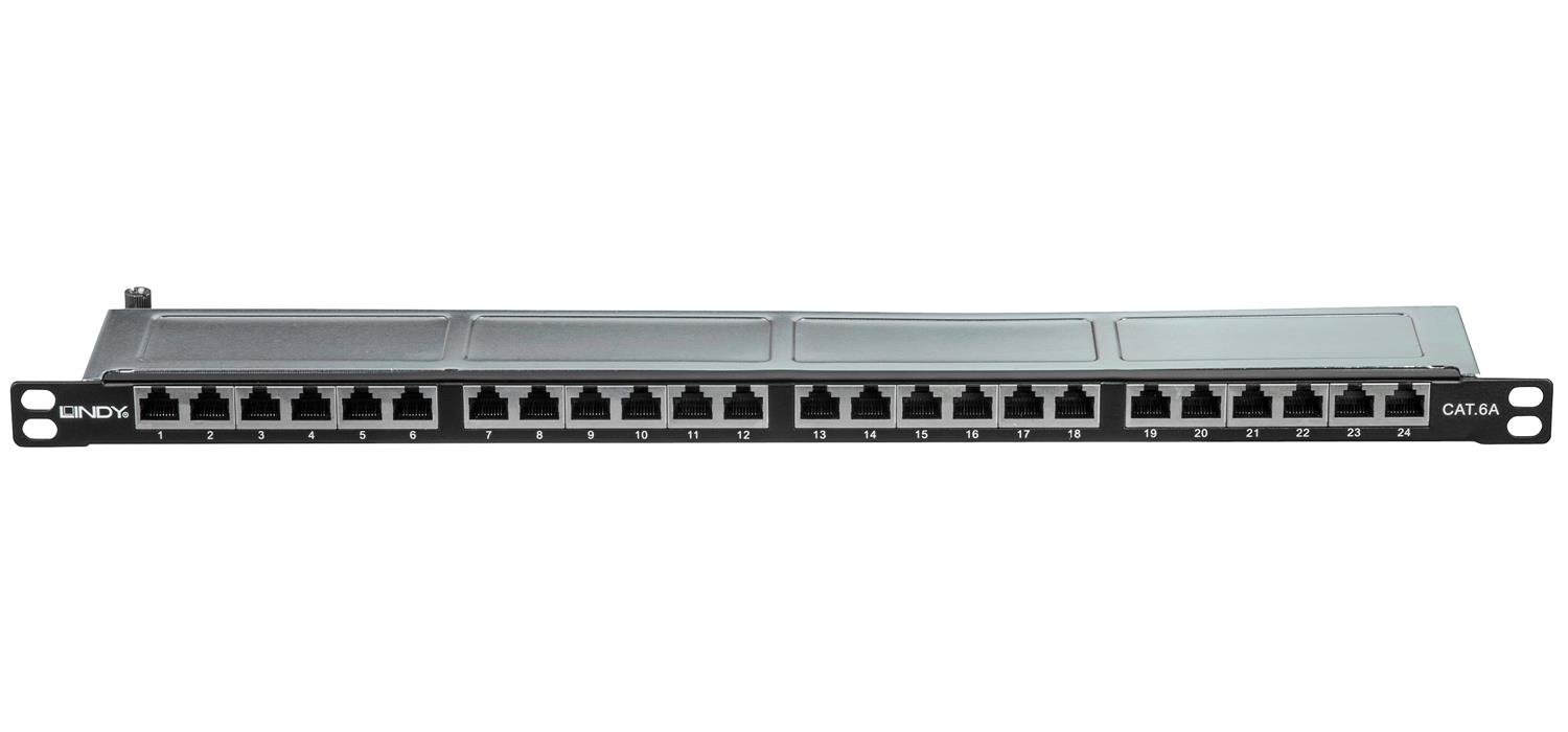 Lindy 25884 Patch Panel 24 Porte, 10 Gigabit, Categoria 6A, Schermato
