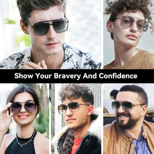 Retro Gradient Sunglasses UV400 Protection, 2025 New Unisex Retro Square Sunglasses4