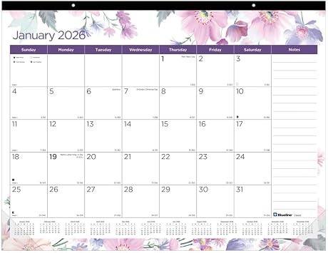 Blueline 2026 Colorful Monthly Desk Pad Calendar, 12 Months, January to December, 22" x 17", Passion C194113-26