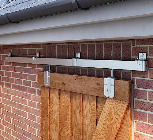 Jubest 6Ft Box Rail Exterior Barn Door Hardware Kit, Heavy Duty Sliding Barn Door Hardware, Wall Mount Barn Door Hardware For Exterior And Interior Barn Doors (Widest To 36" Wide Door) #TOP23