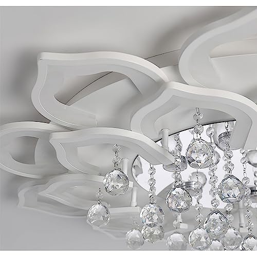 Plafonnier cristal LED de luxe en forme de fleur acrylique à intensité variable - 4
