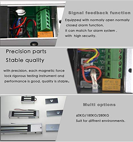 YAVIS DC12v Magnetschloss Elektronische 60kg 132lbs Elektromagnetisches Schloss für Tür Access Control System Hostcontroller Tür Eintrag NC-Modus