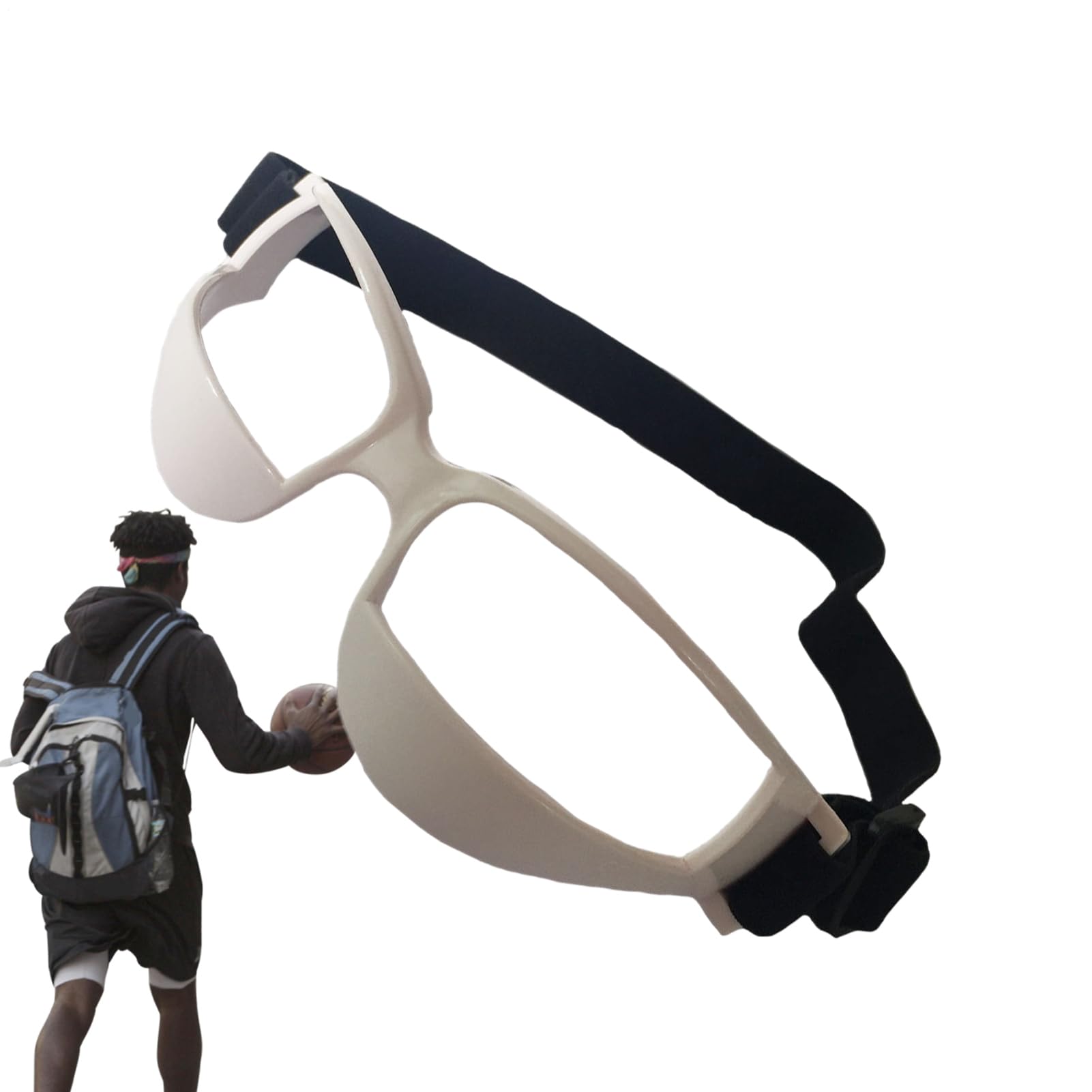 Okulary do koszykówki – okulary ochronne do treningu sportowego, wygodne dopasowanie | trwały materiał TPEE, antypoślizgowa konstrukcja, akcesoria sportowe, trening koszykówki, 17 x 6 cm