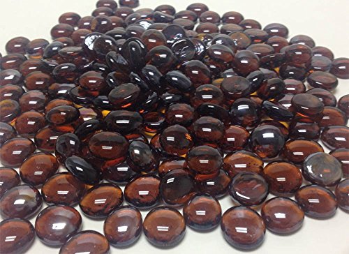 Image of WGV Flat Marbles, Pebbles, Glass Gems for Vase Fillers, Party Table Scatter, Decoration, Landscaping, Aquarium Decor, Crystal Rocks [Color: Brown] (2 Pounds, Approx 200 pcs)