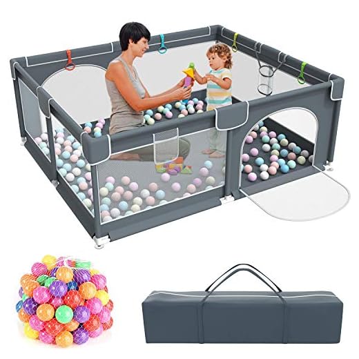 Baby Playpen,Kids Large Playard with 50PCS Pit Balls,Indoor & Outdoor Kids Activity Center,Infant Safety Gates with Breathable Mesh,Sturdy Play Yard for Toddler,Children's Fences Packable & Portable
