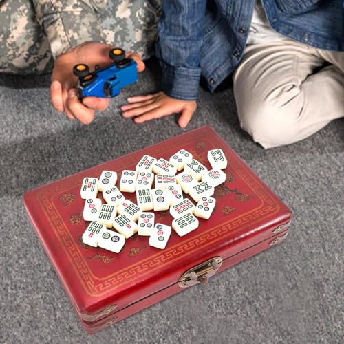 Jeu de mahjong chinois portable Milisten compact pour petit espace