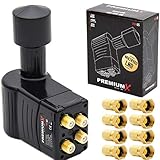 Das LNB bietet Ihnen 4 Direkt Anschlüsse und dazu in diesem Bundle kommen 8x PremiumX F-Stecker