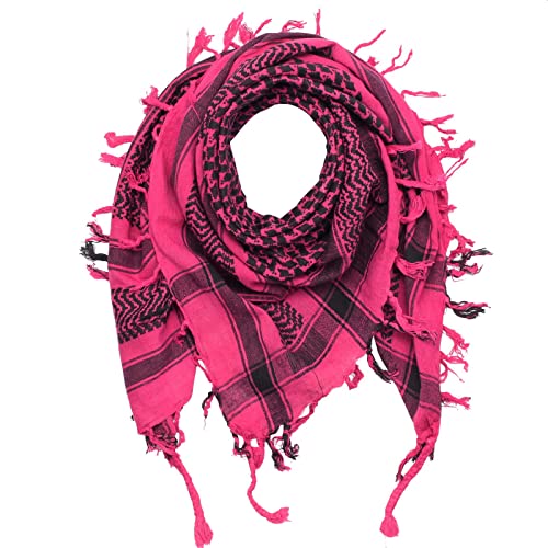 Freak Scene Kufiya - Keffiyeh - rosa fucsia - negro - 100x100 cm - Pañuelo palestino de Arafat - PLO Pali chal - 100% algodón Cover