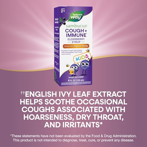 Nature's Way Sambucus Cough(1) + Immune* Elderberry Syrup for Kids, 4 Fl oz - image 4
