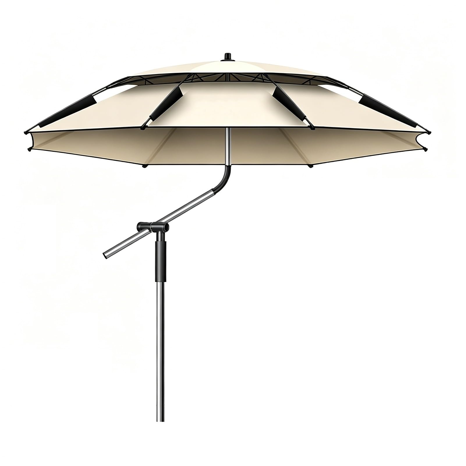 Parasol ogrodowy 240/220/200 cm, parasol plażowy odporny na wiatr, parasol wędkarski z regulacją nachylenia, ochrona UV na podróże i kemping