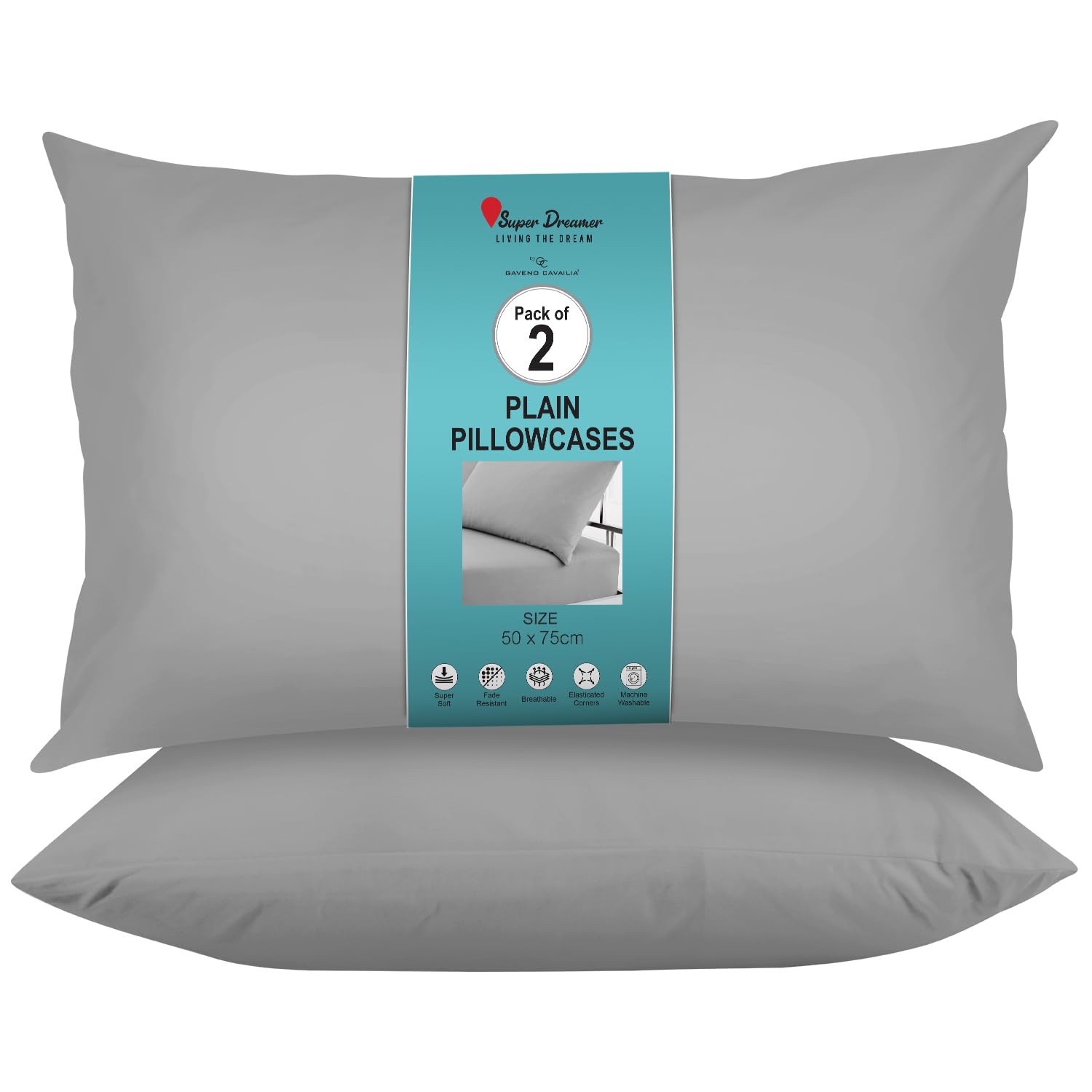GC GAVENO CAVAILIA Fitted Sheet Single Bed (91 x 190cm) - Grey Bedding Sheets - Plain Dyed Microfiber Bed Sheets Single - (10 inch) 25cm Deep Pocket Bottom Sheet - Easycare - Wrinkle & Fade Resistant — view 9