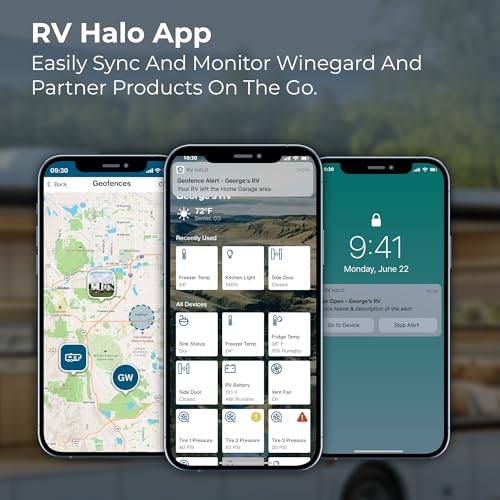 Image of Winegard HS‑TMP1 Temperature & Humidity Sensor - Smart RV Halo Indoor Climate Monitor - Bluetooth - Battery Powered Sensor - White