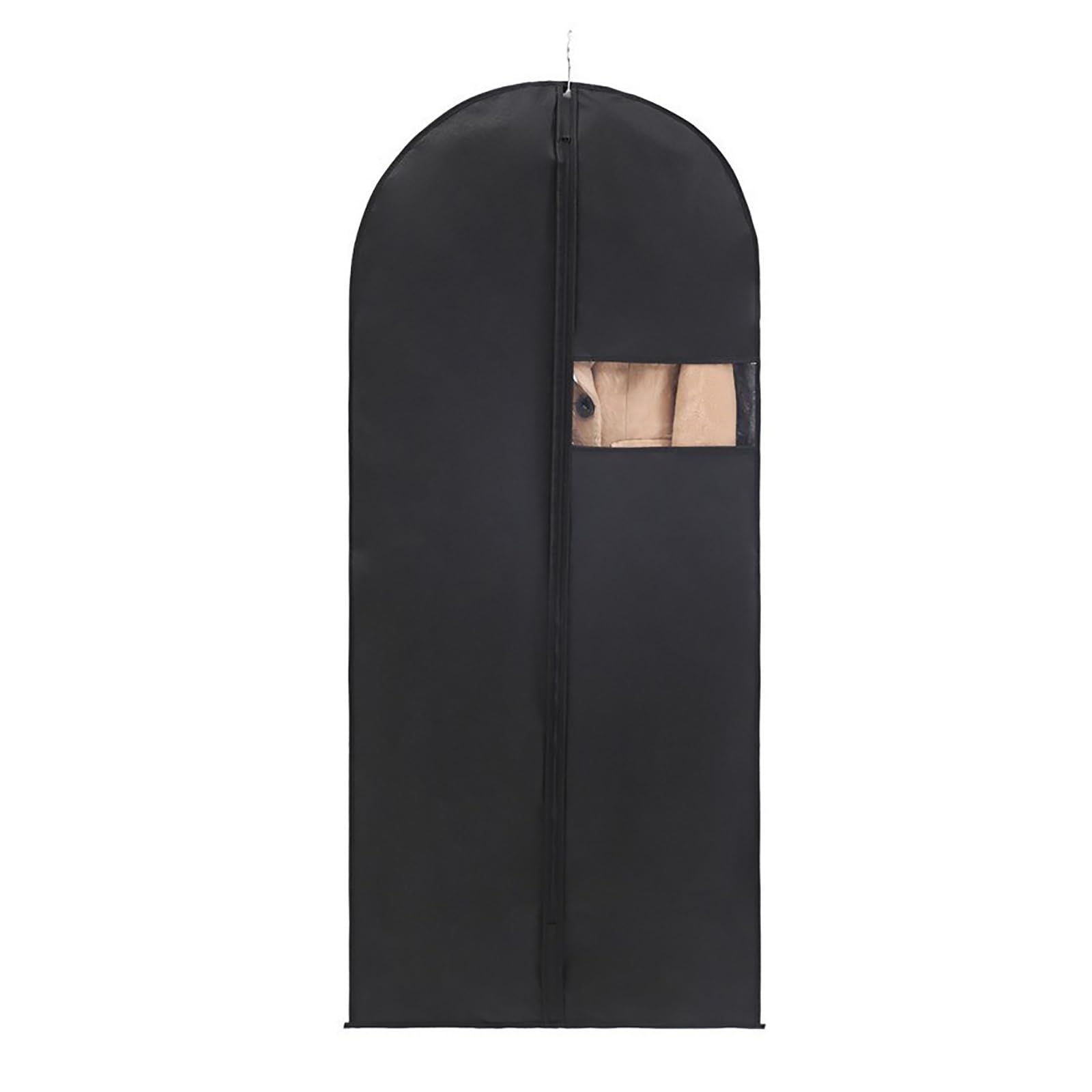 vfdaSWQQ Coat hanger cover, 5-pack, Non-woven Garment Cover with Zipper, Suitable for Suits, Long Skirts, Shirts(Black,60 * 80cm/24 * 31in)