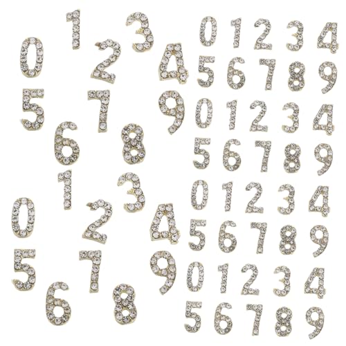 Mikinona 100個ラインストーン数字ネイルチャーム フラットバック アイアン製 ネイルアート装飾 ジュエリーアクセサリー マニ 用 バレンンやパ