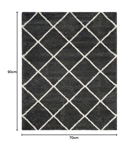 Image of Shaggy Super Soft Carpet for Home & Living Room Size - 3 X 5 Ft (Dark Grey Ivory)