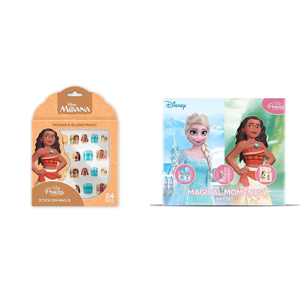 RENEEPrincess by Disney Moana’s Island Magic Reusable Stick On Nails Press On Nails With 1 Prep-pad & 1 Manicure Stick | 24NPrincess by Magical Moments Gift Set for Preteens Elsa Unicorn Makeup Kit-image-21