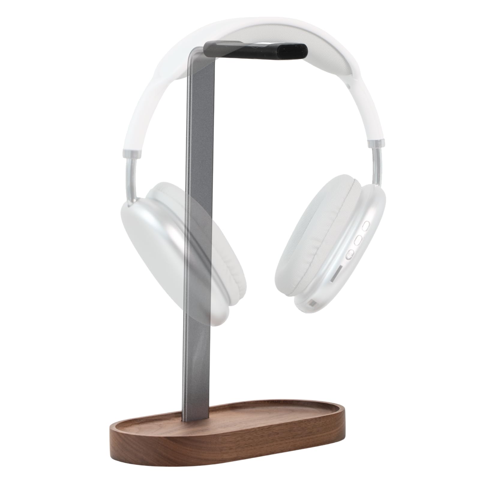 muso wood Kopfhörer Ständer Universal aus Walnussholz und Aluminium Stabil Kopfhörerhalter Kopfhörerständer Gaming Kopfhörer Halter Headset Halterung mit Kabelhalter Holz