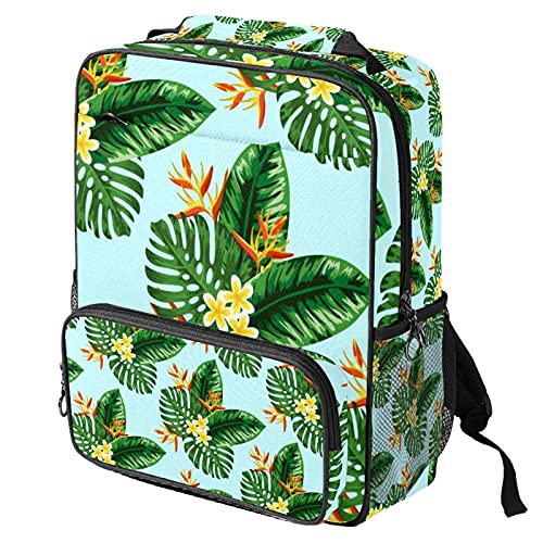 Sac à dos ordinateur portable à motif feuilles tropicales pour le travail