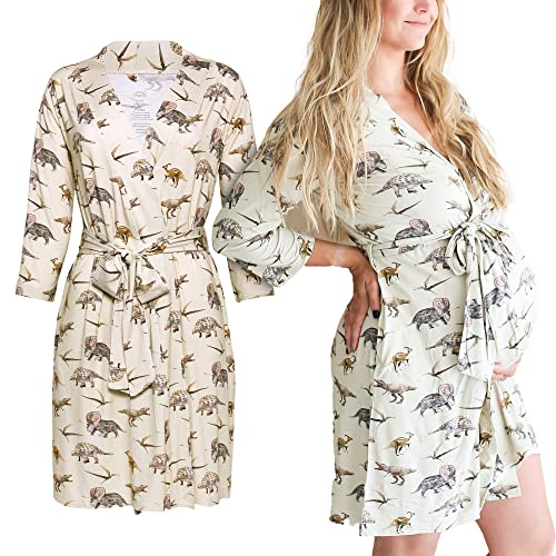 Image of Posh Peanut Robe for Maternity, Nursing, Hospital Labor Delivery Gown, Soft Päpook Viscose from Bamboo, Baby Birthing & Postpartum Robes for New Mom, Women's Pregnancy Lounge Wear PJ Nightgown Dress