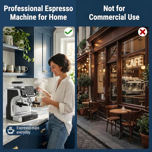 Image of COSTAR Professional Espresso Machine with Grinding & Frothing, 20 Bar Coffee Machines with LED Screen, Coffee Maker Machine for Home /Office, 1.8L Removable Water Tank for Cappuccino, Latte