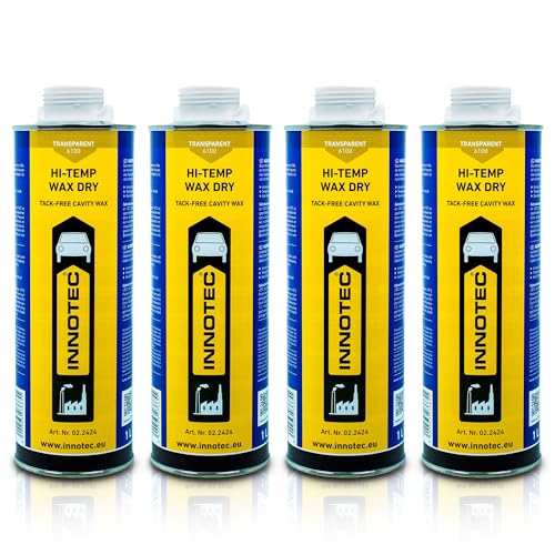 4 Stück Innotec Hi-Temp Wax Dry Transparent - Next Level Konservierung für Automotive & Industrie - Idealer Unterbodenschutz und Hohlraumkonservierung - Rostschutzmittel für Fahrzeuge - 1 Liter Dose