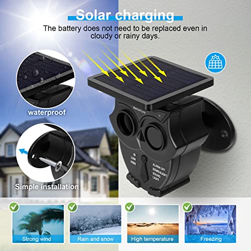 1/2Mile Long Range Wireless Solar Driveway Alarm Sound Light Alarm Ip65 Weatherproof Outdoor Motion Detector 120 Db Siren Sound Alert , Flash Warning Security Alarm System For Farm And Home #TOP3