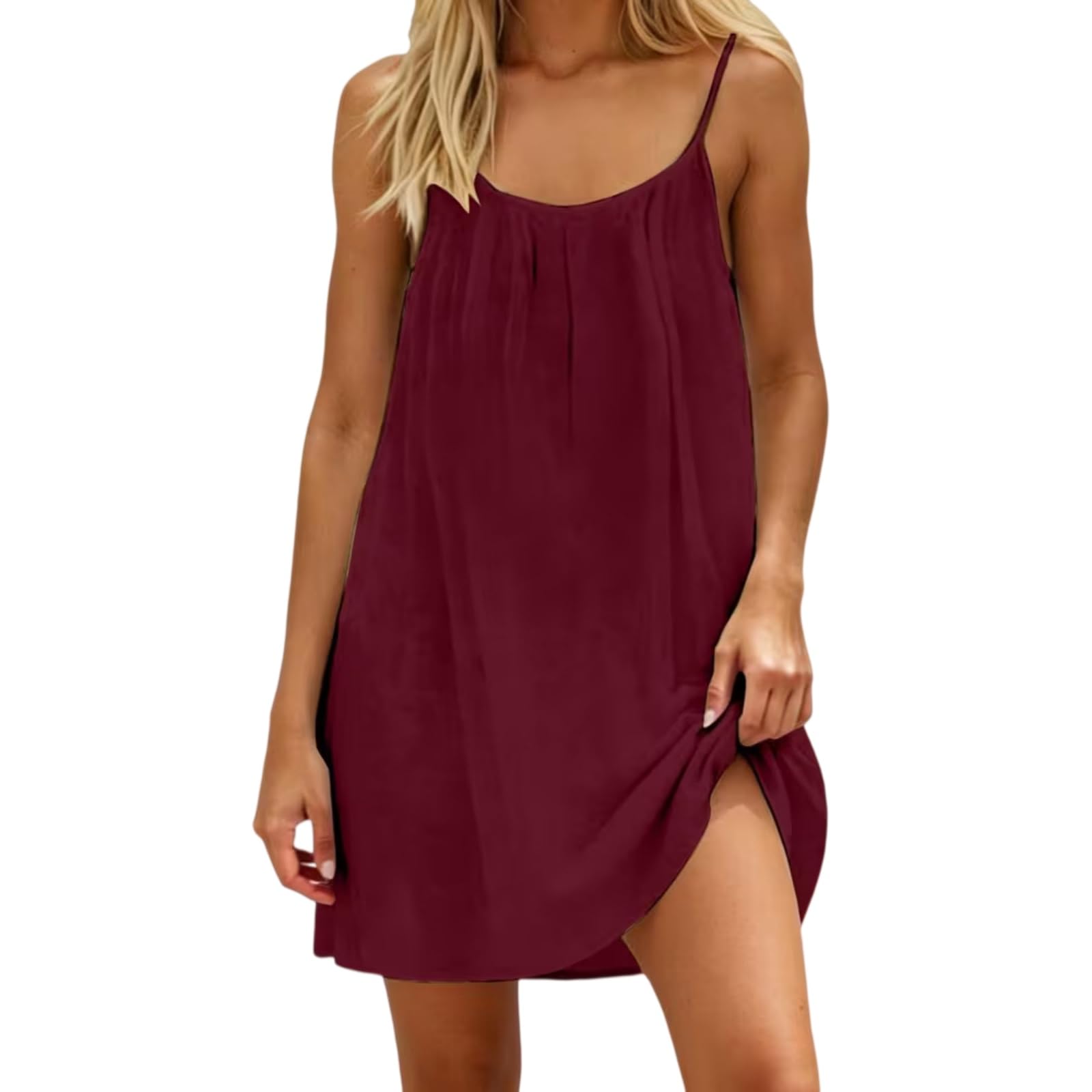 Abito da casa Corto da Donna, Fluido e Scollato sulla Schiena – Vestito Estivo Midi con Schiena Scoperta e Laccetti Regolabili – Abito Casual Ideale per la Spiaggia e Le Vacanze