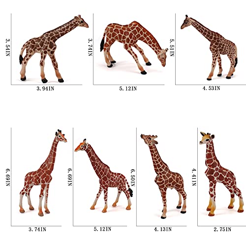 Wild Life Jungle Animal Model Playsets 7 Pcs Giraffe Family Action Figure Toys Educational Toy Cake Toppers Gift #TOP2