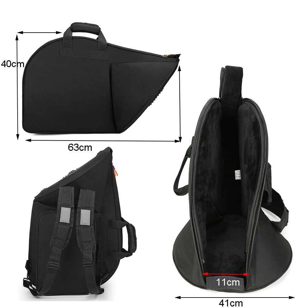Custodia per Corno Francese, Borsa in Tessuto Oxford Impermeabile, Borsa per Corno Francese in Ottone, Custodia Morbida per Strumento Musicale per concerti, Viaggi e spettacoli dal Vivo.
