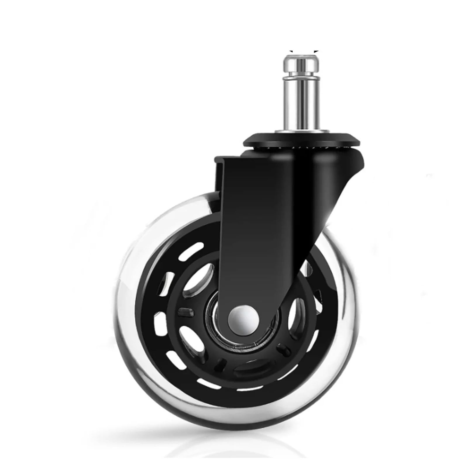 Caster Wheels, 1/3/5PCS Office Chair Caster Wheels 3 Inch Swivel Rubber Caster Wheels Replacement Soft Safe Rollers Furniture Hardware(1pcs 11mm)