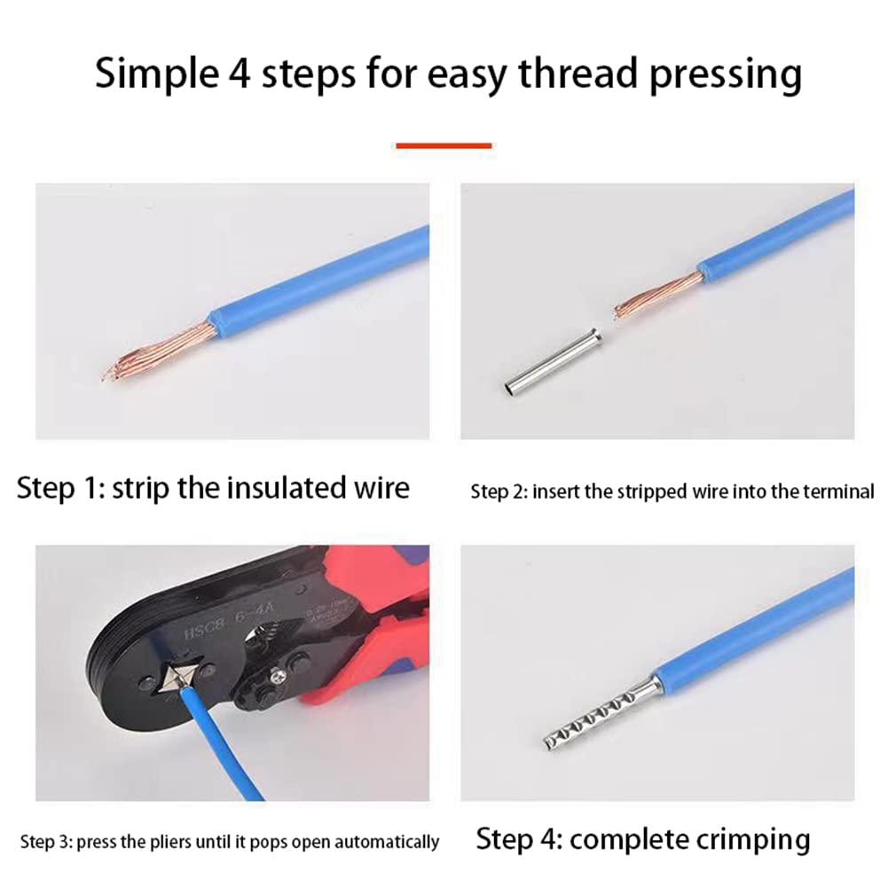 Qndanoan 600Pcs 0.5mm2-6mm2 22-10 AWG Non-Insulated Wire Connector Ferrules Electrical Cable Terminal Copper Bare Tinned - Image 3