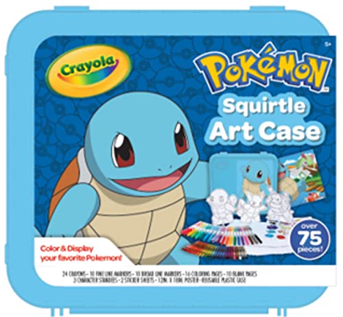Crayola Pokémon Squirtle Coloring Art Case (71+ pcs), Kids Art Set, Coloring Pages and Markers, Pokemon Toys, Gift for Kids, 4+