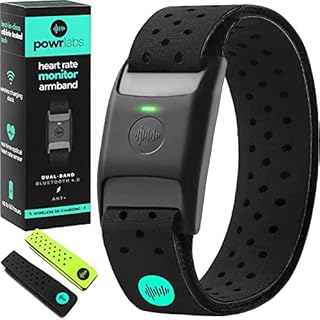 Powr Labs Bluetooth Heart Rate Monitor Armband - ANT Heart Rate Monitor, Armband Heart Rate Monitor For Wrist Bluetooth Wrist Heart Rate Monitor Works with Peloton Polar Wahoo Whoop Strava Garmin Apps