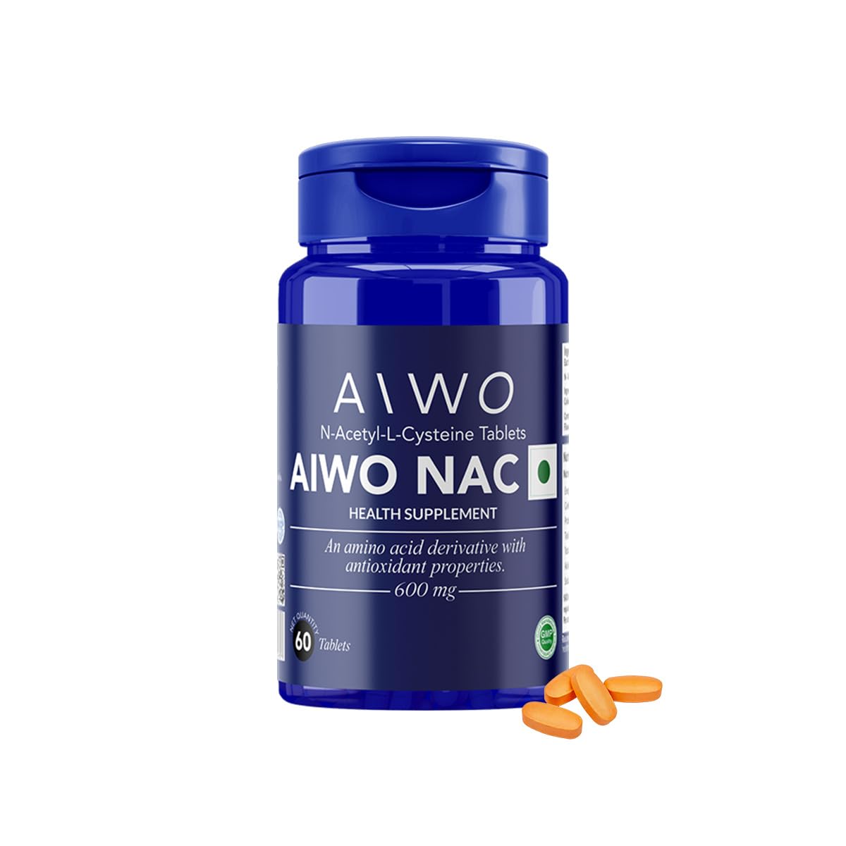 AIWO NAC 600 mg Tablets | N-Acetyl Cysteine Supplement | Supports Antioxidant, Immune & Daily Wellness | Health Support for Men & Women | Daily Use Formula | 60 Tablets