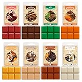 SNOWSEN Autumn Scented Wax Melts, Soy Wax Cubes for Warmer, Pumpkin Pie, Apple Cider, Cinnamon, Pine, Pumpkin Spice,Snickerdoodle, Harvest Spice,Vanilla,Perfect for Spa Relaxing, Bath, Yoga, 8x2.5 oz