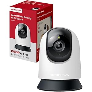 MERCUSYS MC200 Telecamera Wi-Fi Interno FHD, Videocamera Sorveglianza 360°, Visione Notturna, Audio a 2 Vie, Rilevamento di Movimento/Notifiche/Allarme, ZonaPrivacy, Supporta microSD fino a