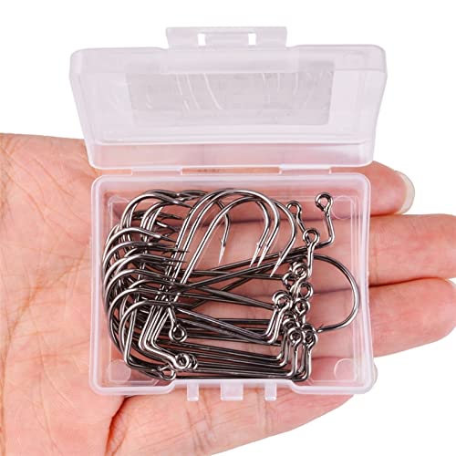 HNHYNSY Angelhaken 20 stücke Angelhaken Hoher Kohlenstoffstahl 90-Grad-Gewinde-Fliege, die Starke Draht-Fischhaken for… – Bild 6