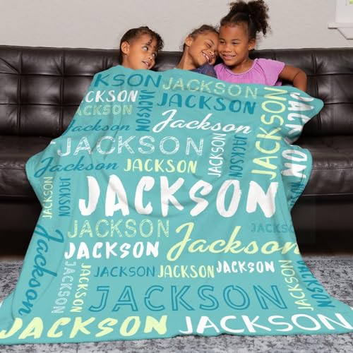 Personalized Name Blanket Customized Baby Blankets for Girls Boys Adults Monogrammed Blankets and Throws Christmas Birthday Mothers Fathers Valentines Day Gift