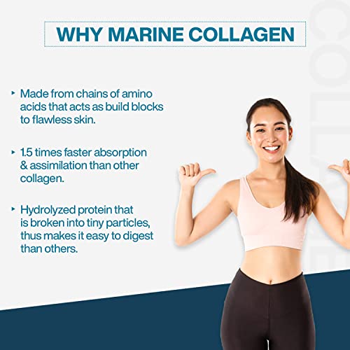 Image of MyFitFuel Hydrolyzed Beauty Marine Collagen Peptides (100gm, Chocolate) with Biotin, Hyaluronic Acid, Zinc, Vitamin C & Glucosamine | For Skin, Hair, Nails & Joints