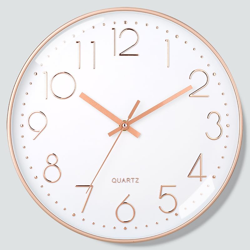 20cmWall Clock Battery Operated Non-Ticking with HD Glass Cover Wall Clocks for Kids Living Room Bedroom Decor Kitchen School (Style 1)