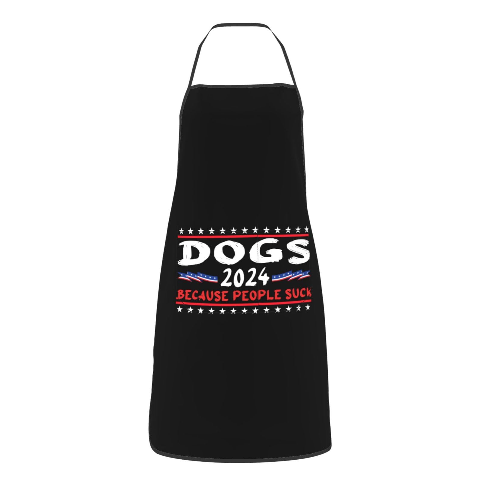 nopicsn Dogs 2024 Because People Suck Apron for cooking with Pockets Women Men Kitchen Chef Funny Aprons