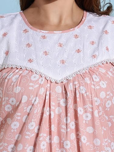 Image of 9shines Label Cotton Sleeveless Nighty | All Over Print Maxi Night wear for Women | Full Length Night Gown Night Dress for Women Stylish (Cotton Sleeveless 25)