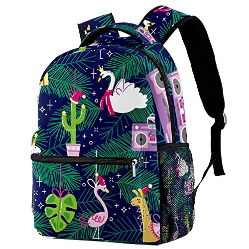 Sac à dos décontracté femme motif licorne fée grand sac voyage floral coloré