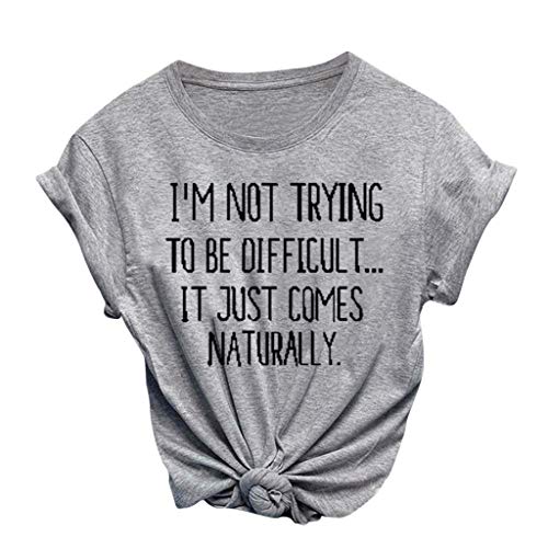 Tank Tops for Women Workout Women Its Fine Im Fine Everything is Fine Shirt Inspirational Letter Short Sleeve Graphic Tee Tops