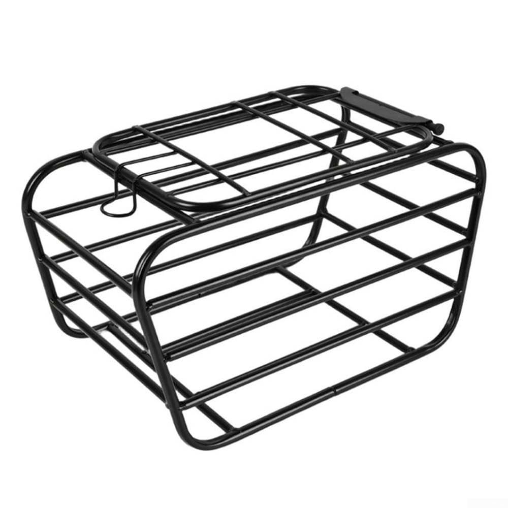 Panier de vélo électrique à montage avant pour scooter, porte-vélo robuste en acier au carbone avec housse de sécurité, panier avant de grande capacité pour pied de lit pour chien et chat